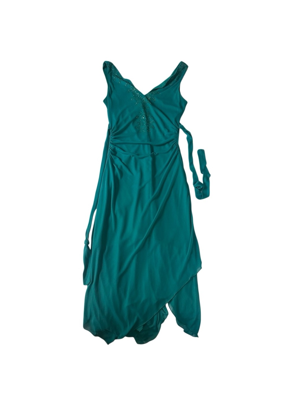 Ruby Rox Teal V-Neck Sleeveless High-Low Wrap Dress